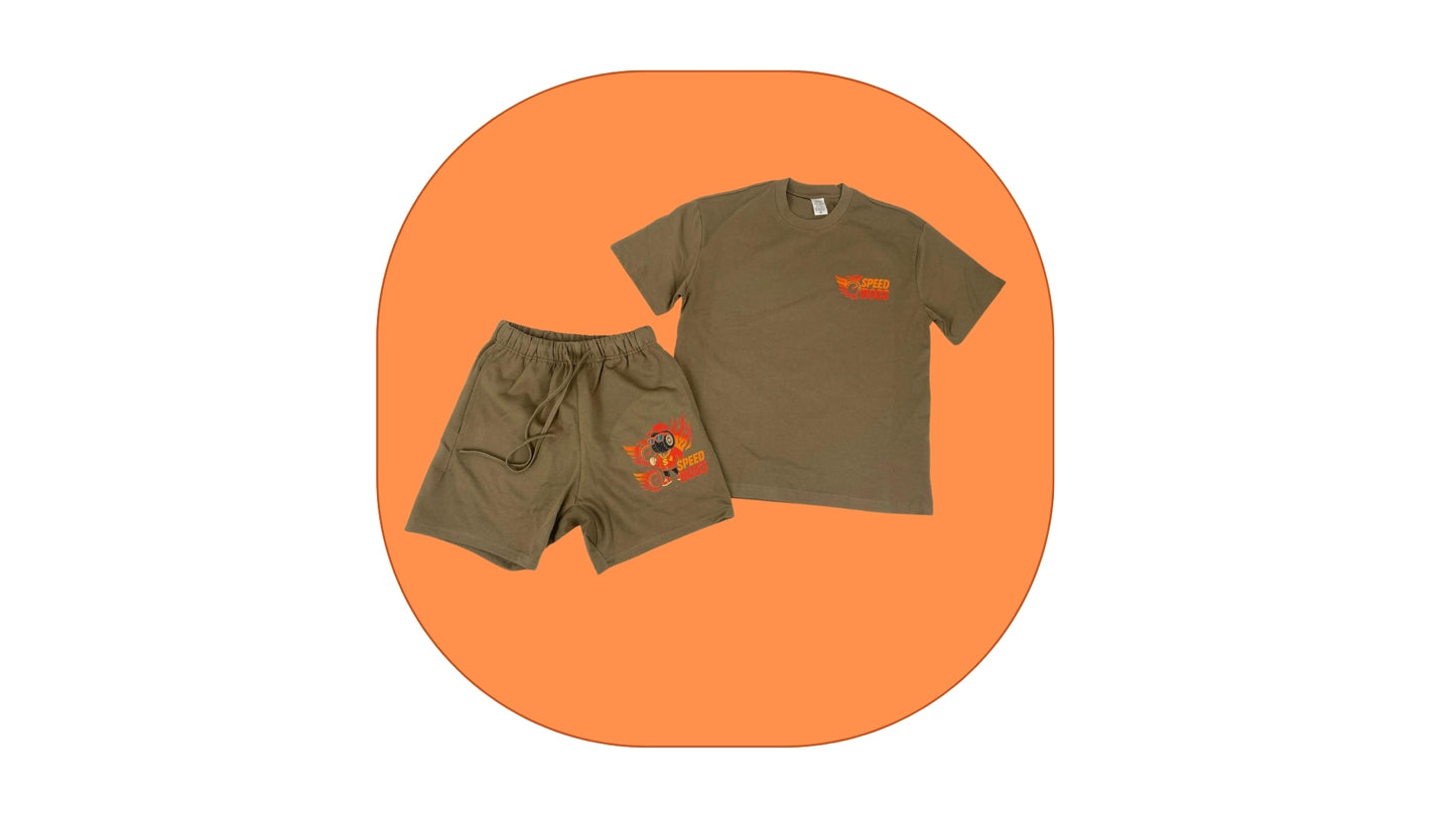 Brown shirt and shorts set