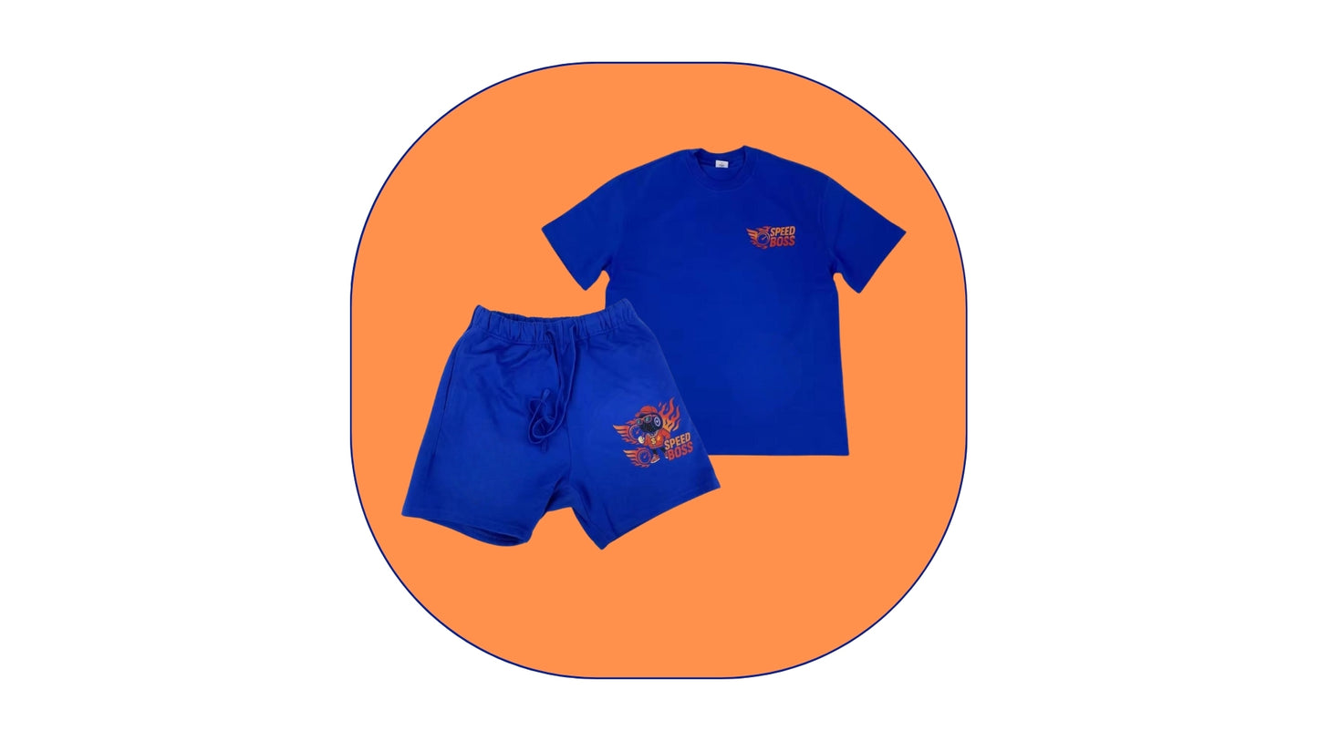 Blue shirt and shorts set