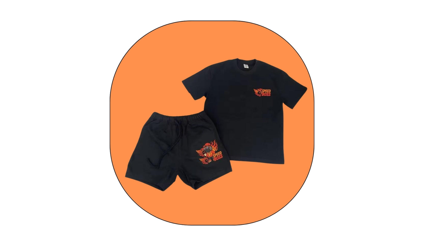 Black shirt and shorts set