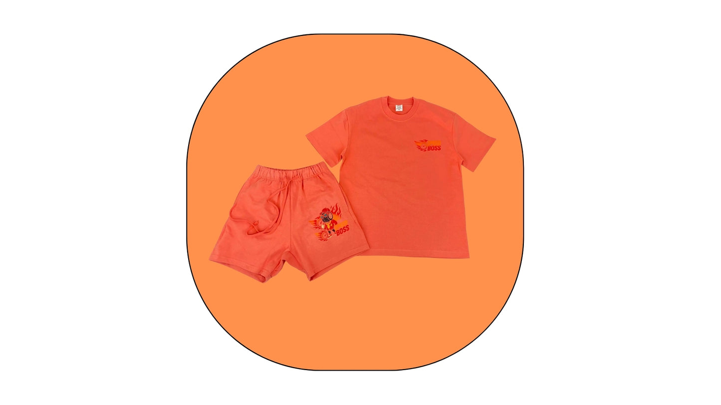 Orange shirt and shorts set