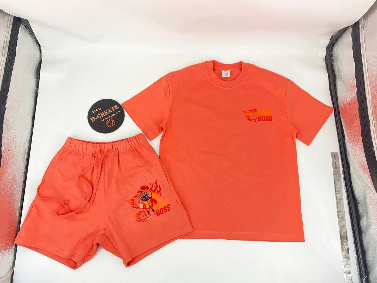 Orange shirt and shorts set